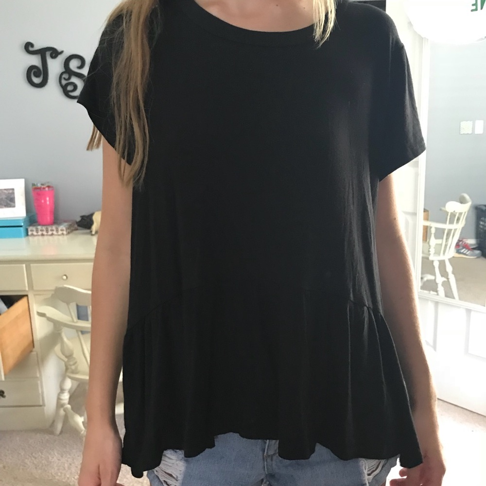 Black peplum top